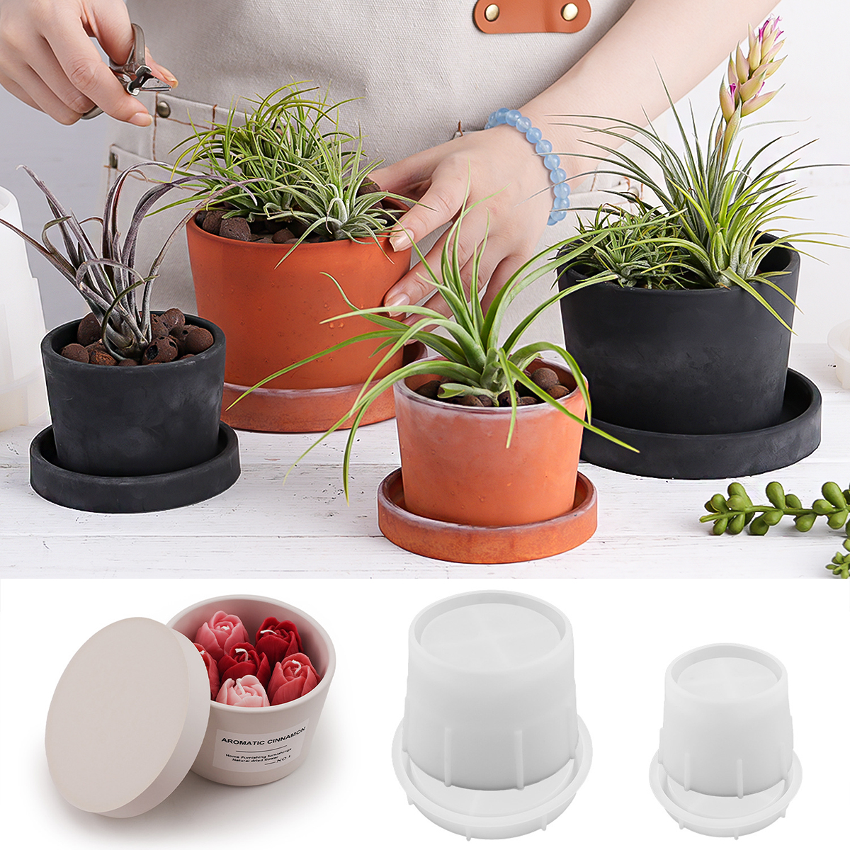 Kraft Box Candle - Round Candle Jar Silicone Mold with