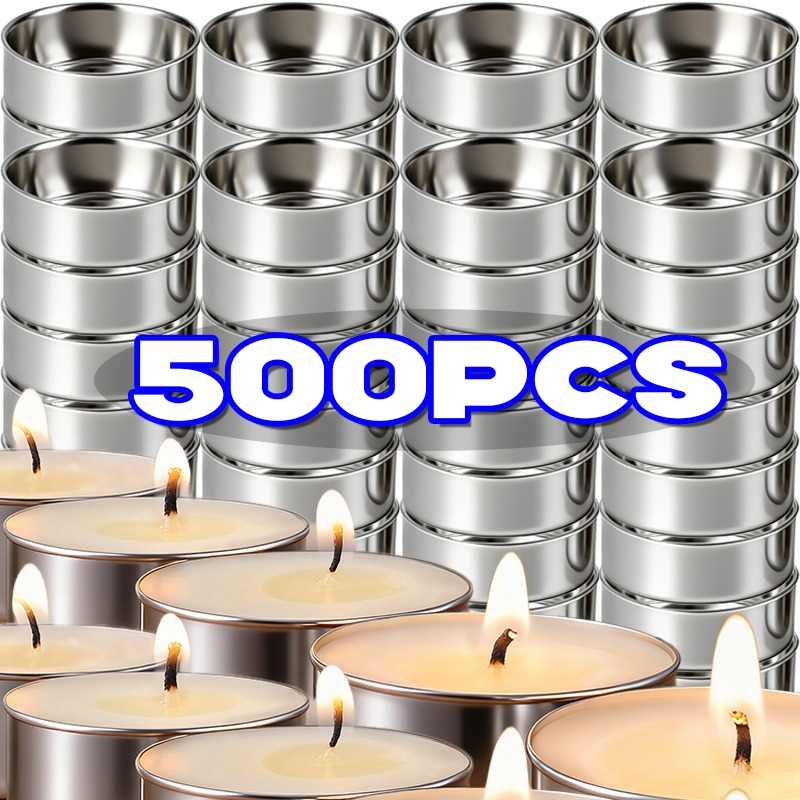 Candle Making Vessels - 500/50PCS Empty Aluminum Candle Tins Lightweight