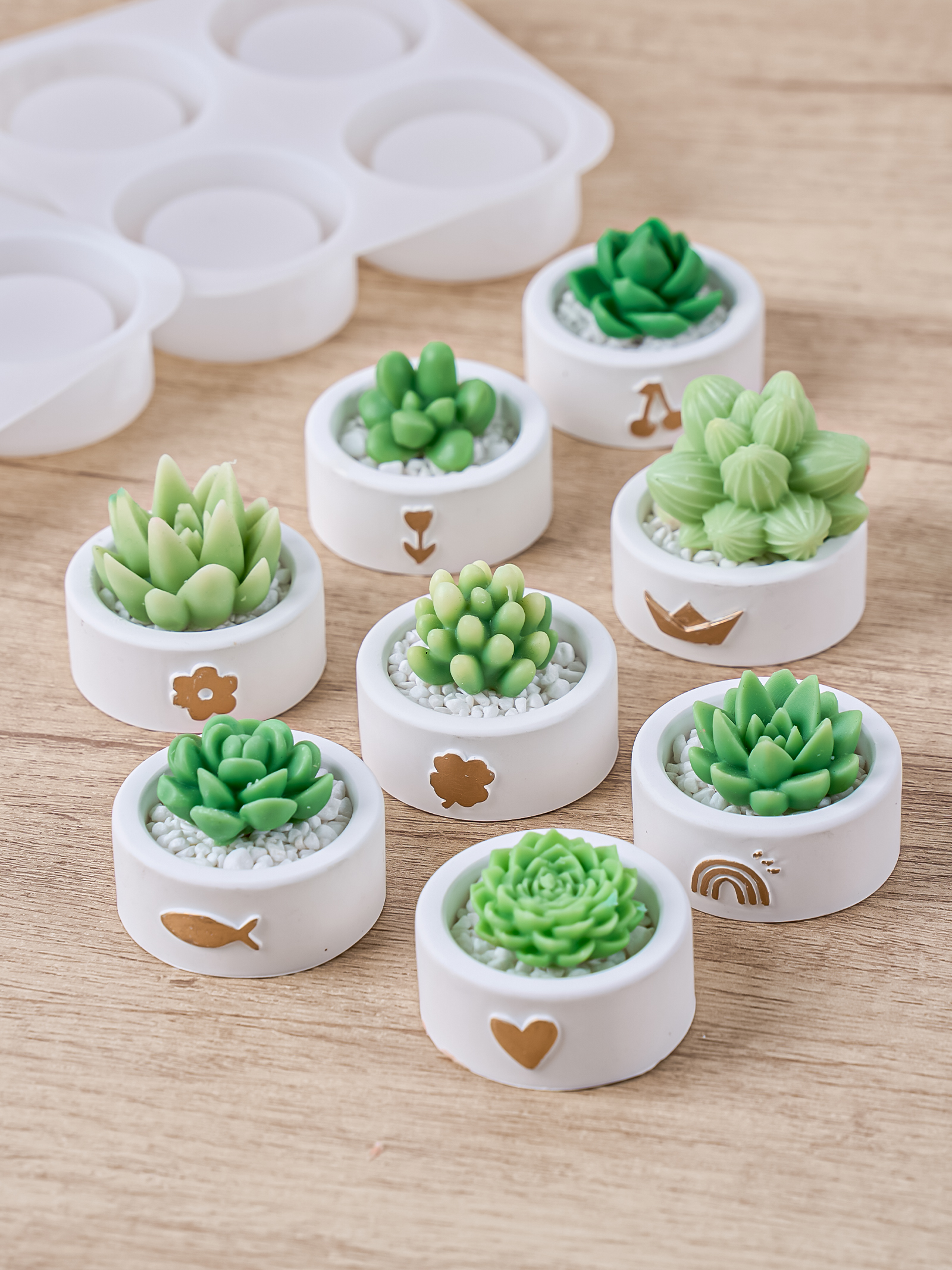 Kraft Box Candle - Round Candle Cup Holder Silicone Mold