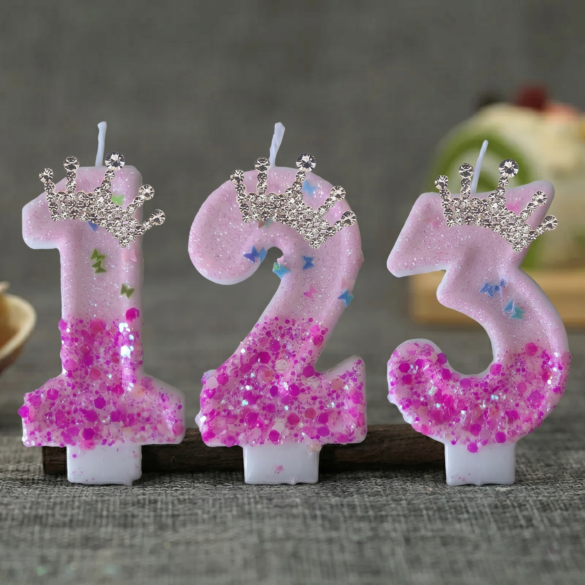 Paraffin Candle Wax - Pink Rose Red Sequins Dual Color