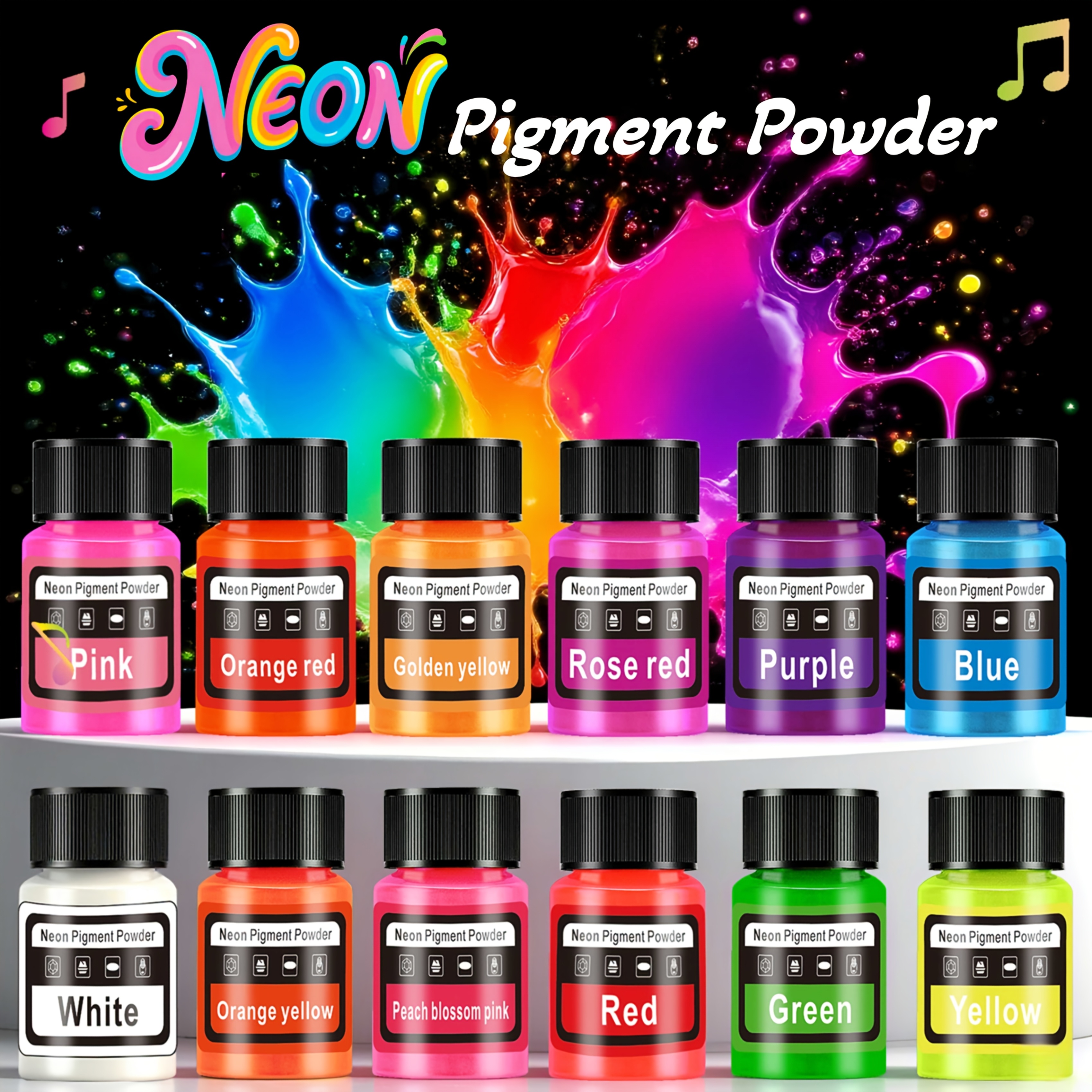 Candle Making Vessels - Fluorescent Powder/Neon Resin Dye, 6 Colors,
