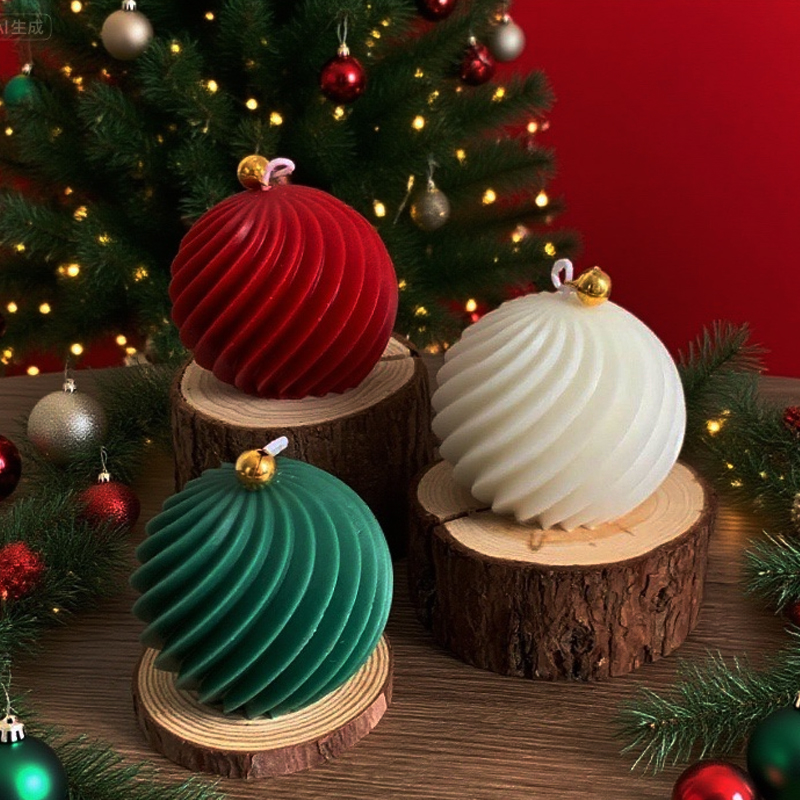 Spiral stripe Ball Silicone Ca - Xmas Candle Making recension och pris