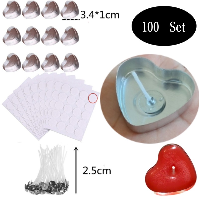 100 Sets Heart shaped Empty Al - Candle Making Vessels recension och pris