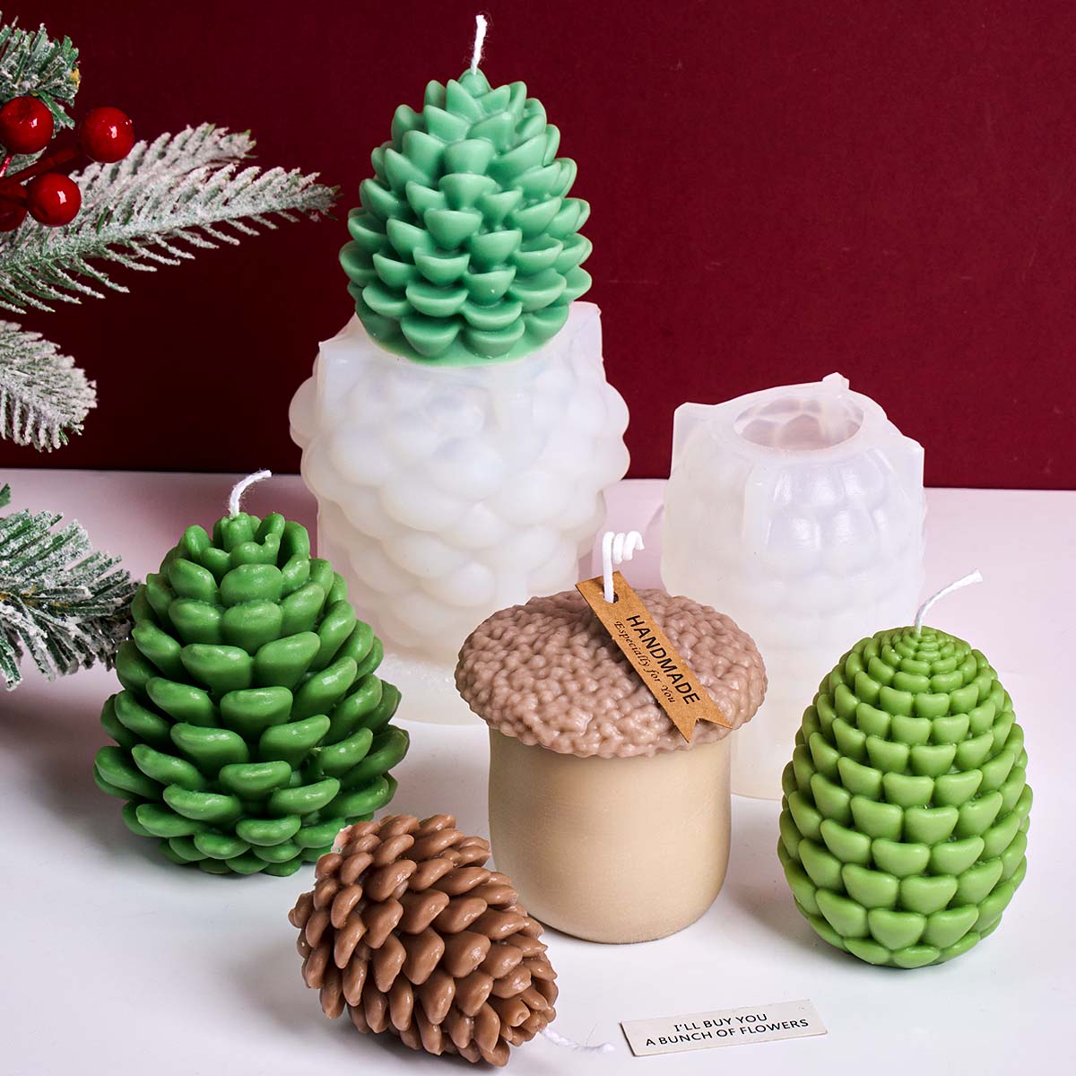 3D Pine Cone Silicone Candle M - Xmas Candle Making recension och pris