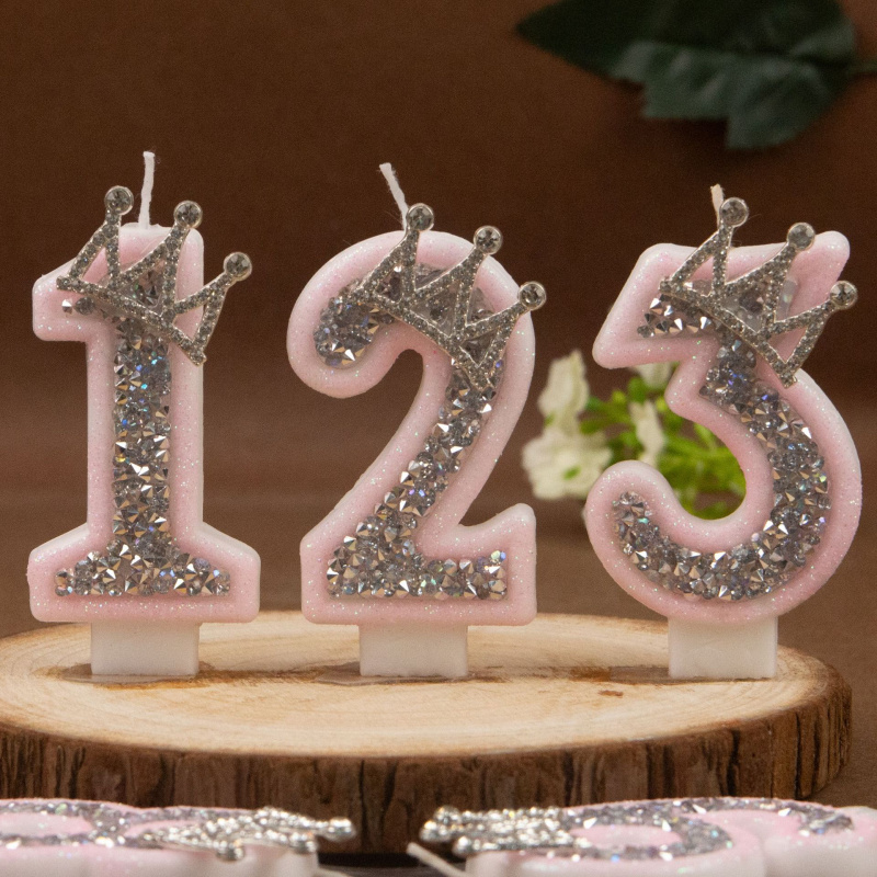 Digital Candles 0-9 Pink Silve - Paraffin Candle Wax recension och pris
