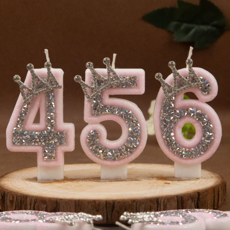 Digital Candles 0-9 Pink Silve - Paraffin Candle Wax recension och pris