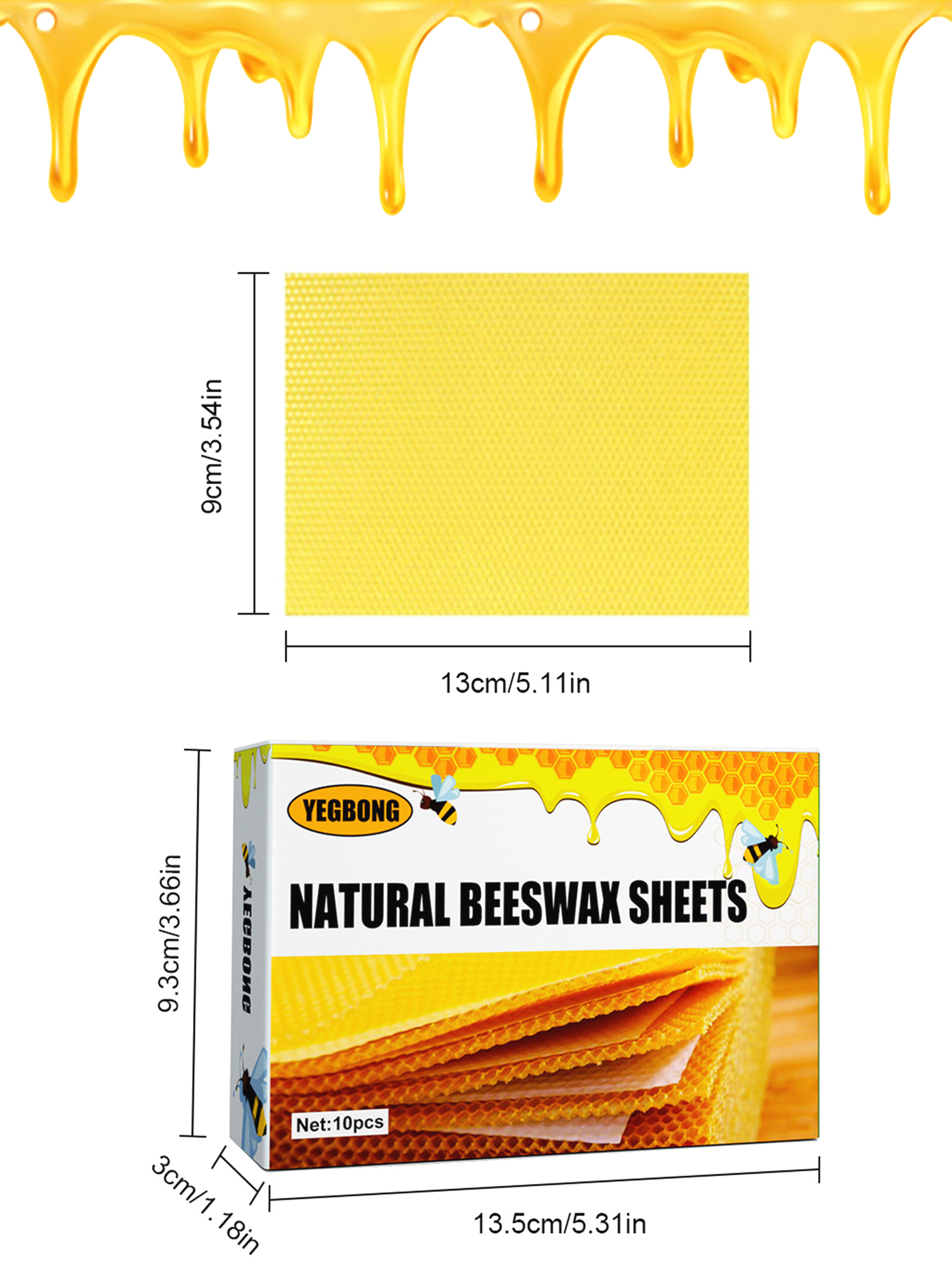 10Pcs Natural Honeycomb Bee Wa - Candle Making Ingredients recension och pris