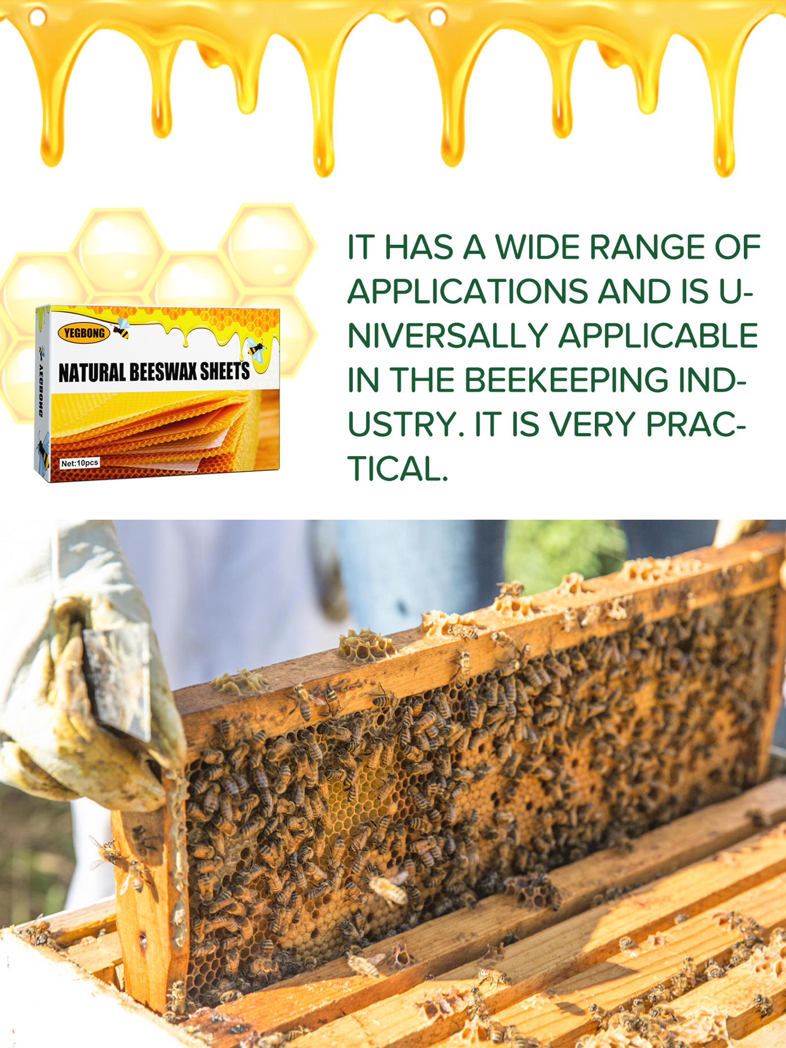 10Pcs Natural Honeycomb Bee Wa - Candle Making Ingredients recension och pris
