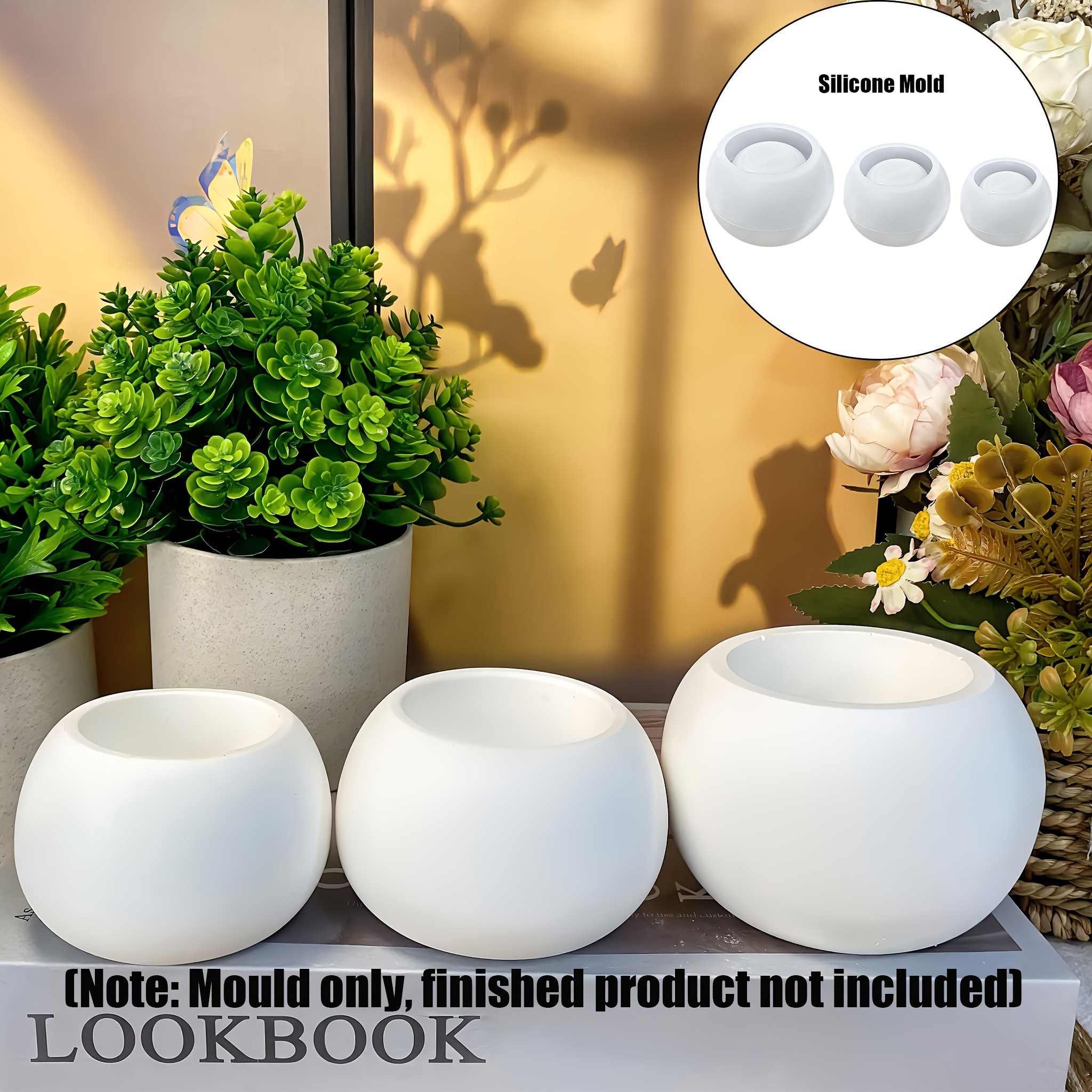 3pcs-Round Flower Pot Silicone - Candle Making Vessels recension och pris
