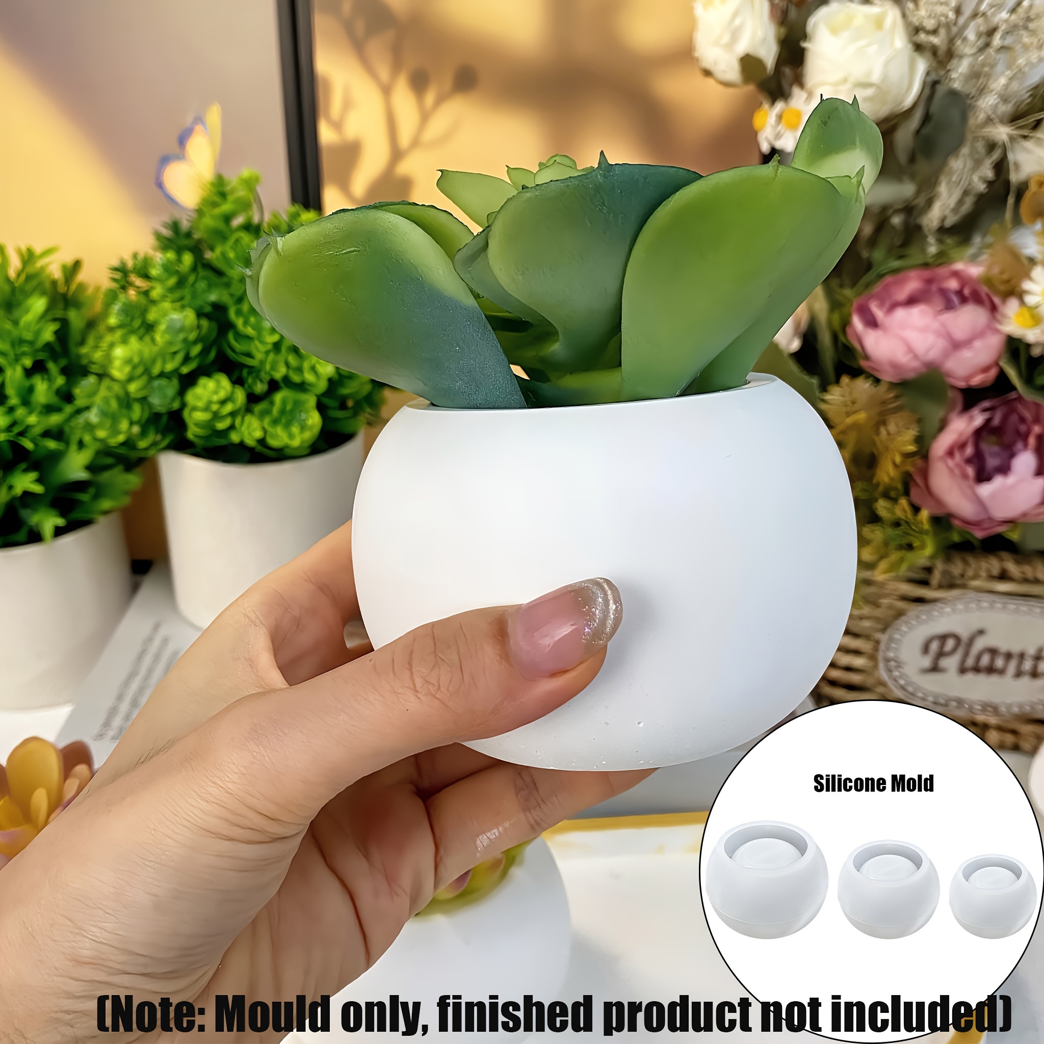 3pcs-Round Flower Pot Silicone - Candle Making Vessels recension och pris